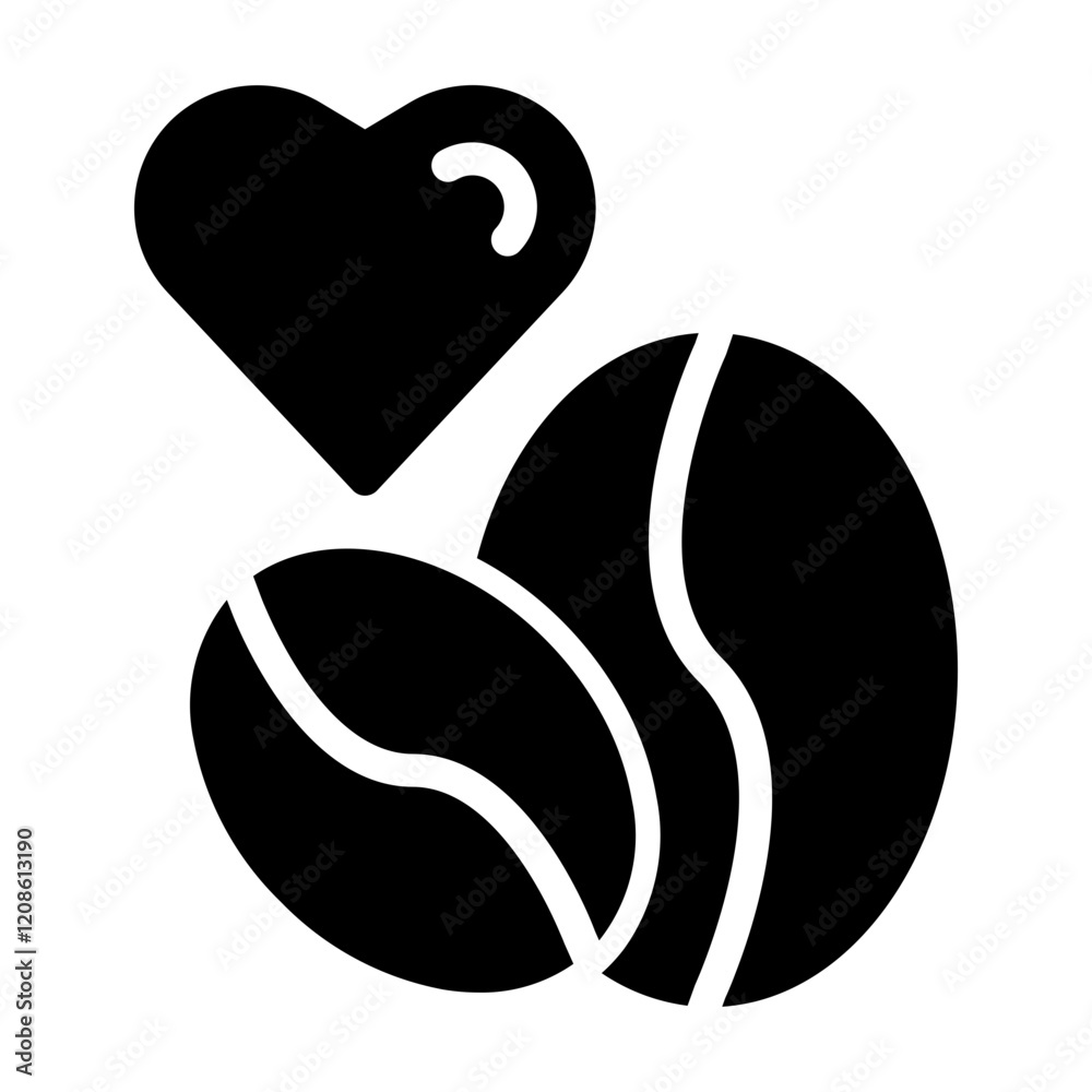 Naklejka premium coffee lovers Solid icon