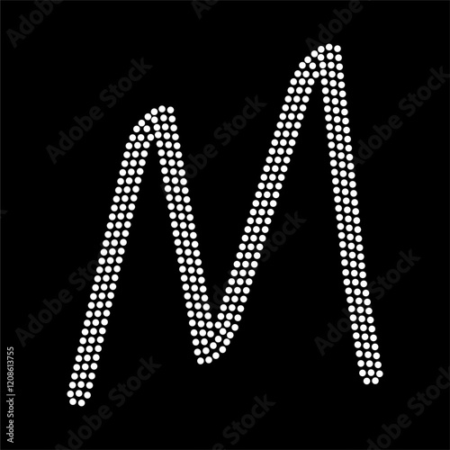 Rhinestone alphabet design for t-shirt or blouse hot-fix transfer. Abstract beautiful glitter applique rhinestone motif.	