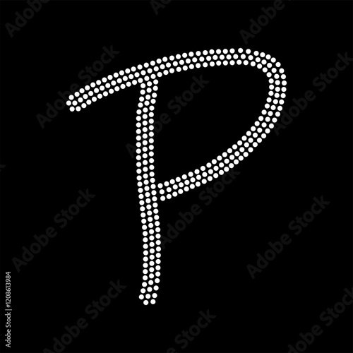 Rhinestone alphabet design for t-shirt or blouse hot-fix transfer. Abstract beautiful glitter applique rhinestone motif.	