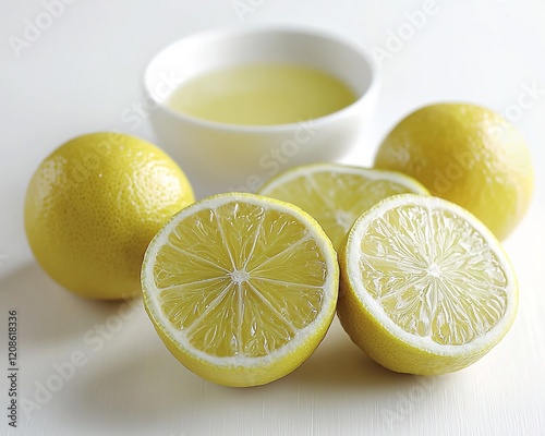 Fresh green lime placed whole and intact with its smooth skin standing out against the white background