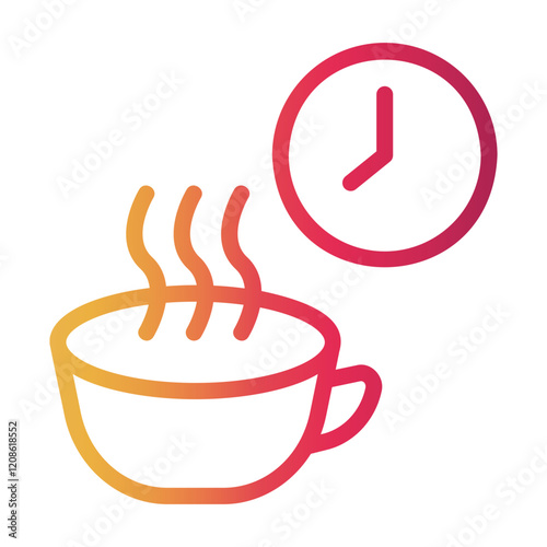 coffee time Line Gradient Icon