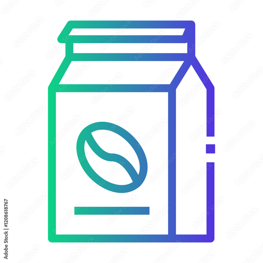 coffee Line Gradient Icon