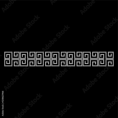 Rhinestone applique collar design for t-shirt or blouse hot-fix transfer. Abstract beautiful glitter applique rhinestone motif.	