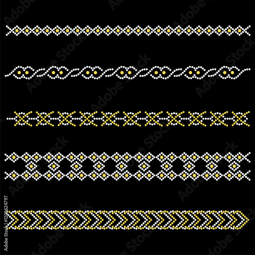 Rhinestone applique collar design for t-shirt or blouse hot-fix transfer. Abstract beautiful glitter applique rhinestone motif.	