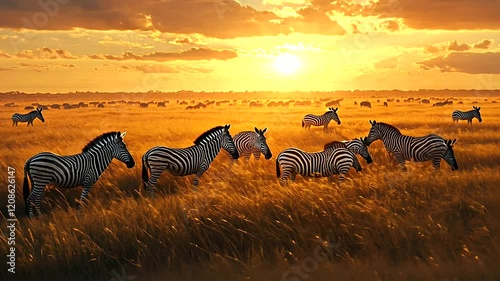 zebras in the savannah