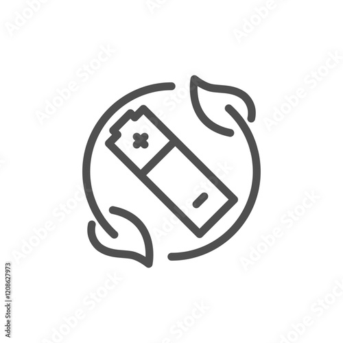 eco battery outline icon vector design good for web or mobile app