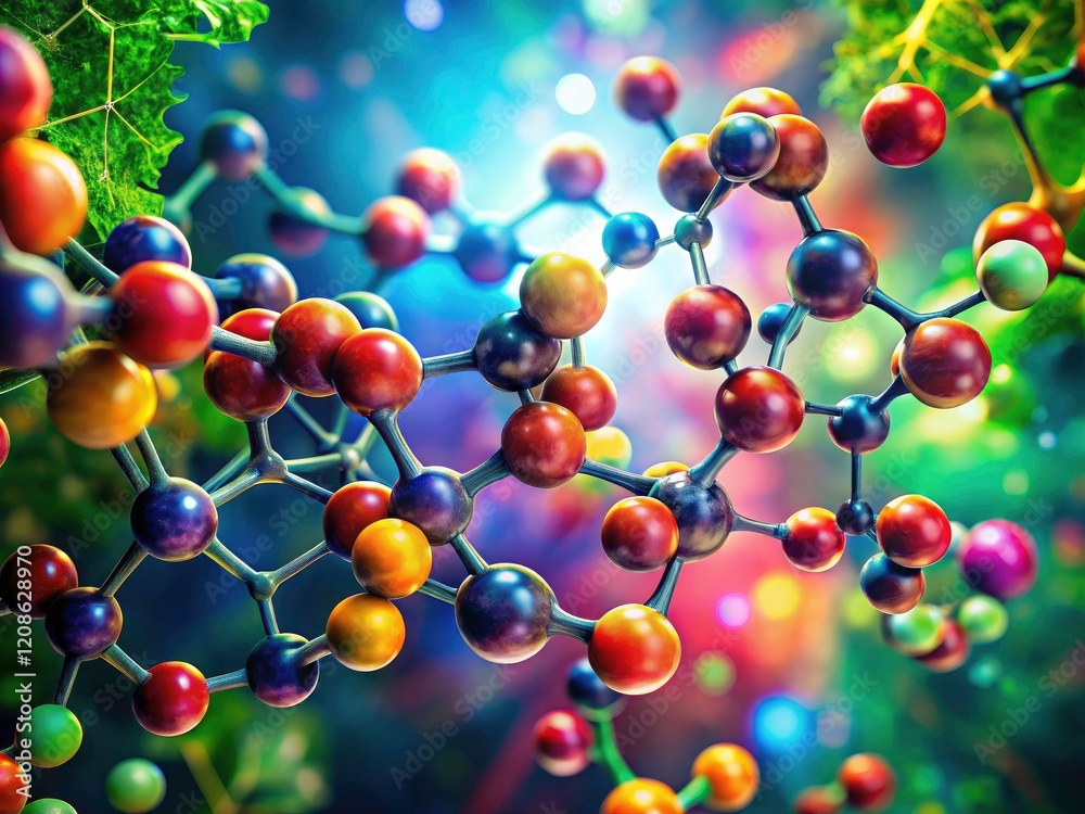 A captivating double exposure showcases Eupatin's flavonoid structure, merging its 3D model and chemical formula.