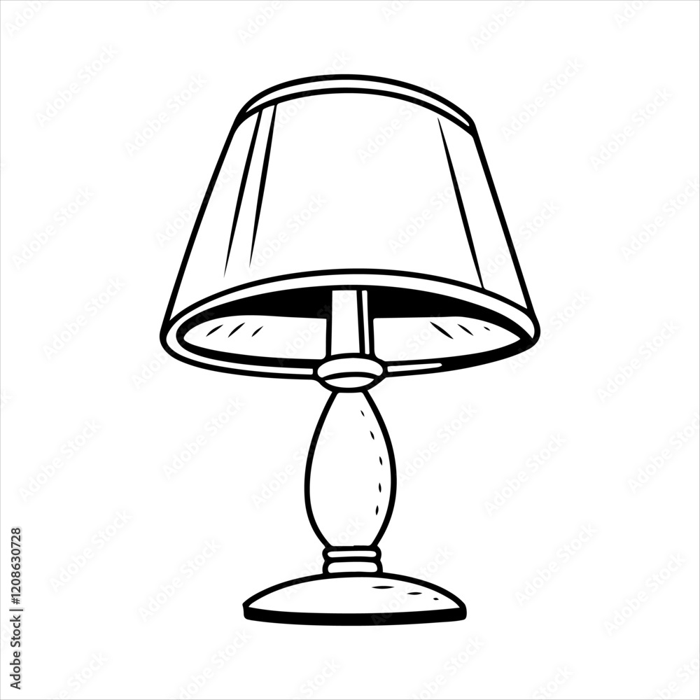 Fototapeta premium Lamp of vector silhouette design, isolated background