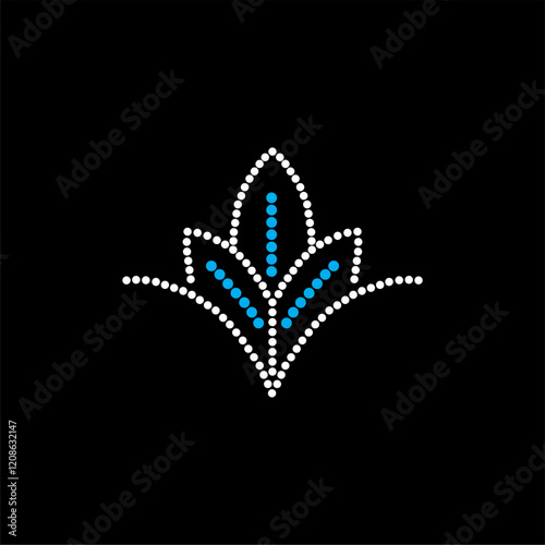 Rhinestone applique collar design for t-shirt or blouse hot-fix transfer. Abstract beautiful glitter applique rhinestone motif.	
