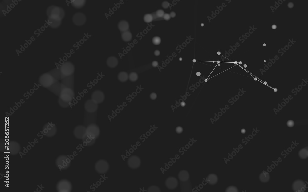 Abstract background. Molecules technology with polygonal shapes, connecting dots and lines. Connection structure. Big data visualization. Abstract background. Molecules technology with polygonal shapes, connecting dots and lines. Connection structure. Big data visualization.