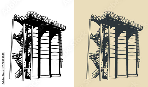 Silo storage system illustrations