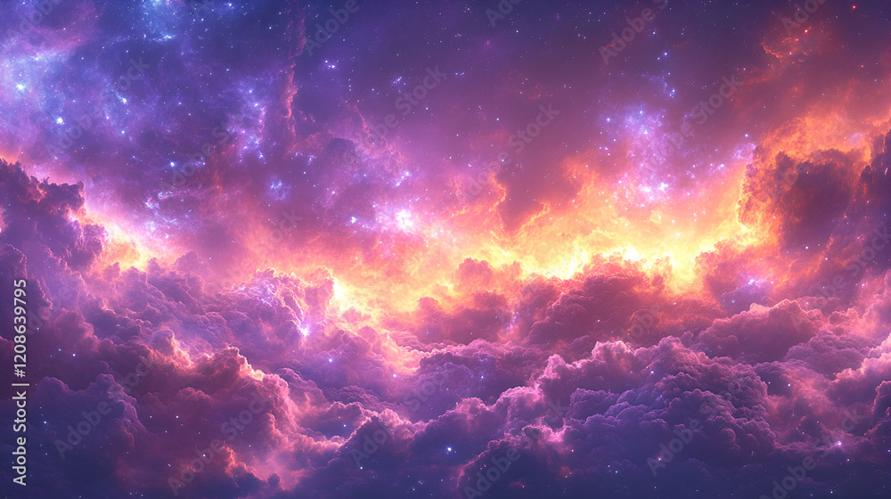 Celestial Cloudscape A Vibrant Cosmic Scene Celestial Cloudscape A Vibrant Cosmic Scene