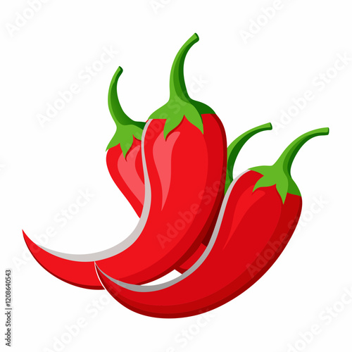 red chili pepper isolated on white