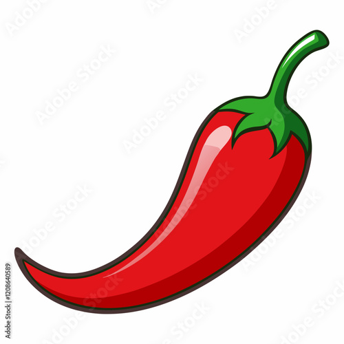 red chili pepper isolated on white