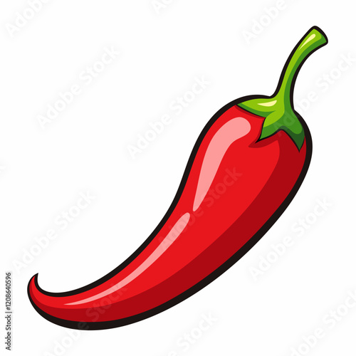 red chili pepper isolated on white