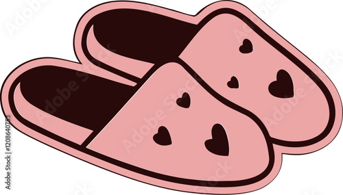 cute slippers with heart design 