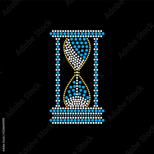 Rhinestone applique collar design for t-shirt or blouse hot-fix transfer. Abstract beautiful glitter applique rhinestone motif.	
