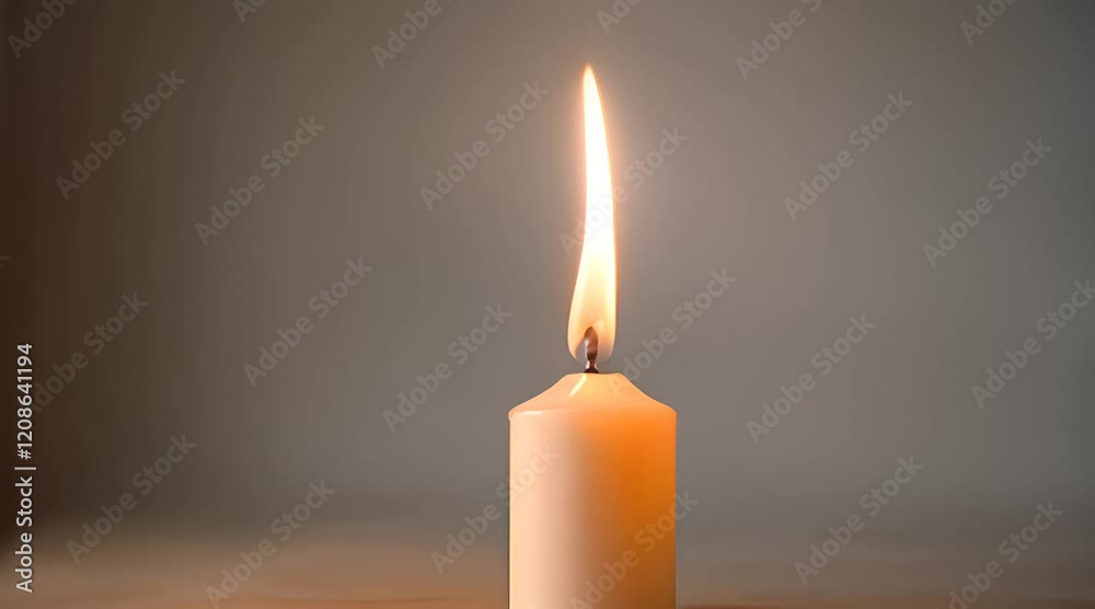 A burning candle against a dark background, its warm golden flame flickering gently A burning candle against a dark background, its warm golden flame flickering gently