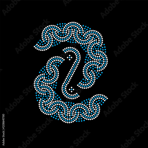 Rhinestone applique collar design for t-shirt or blouse hot-fix transfer. Abstract beautiful glitter applique rhinestone motif.	

