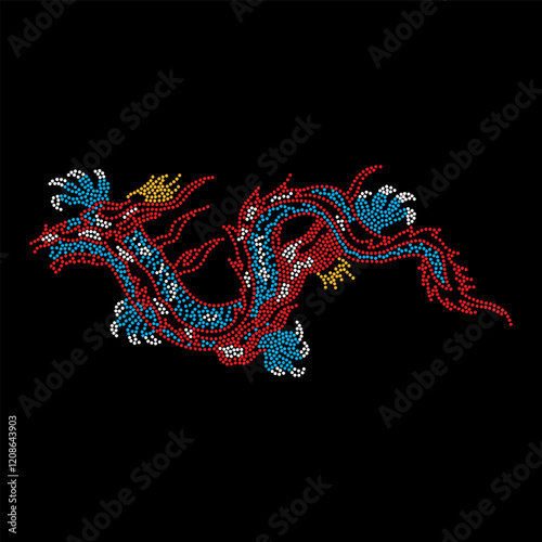 Rhinestone applique collar design for t-shirt or blouse hot-fix transfer. Abstract beautiful glitter applique rhinestone motif.	