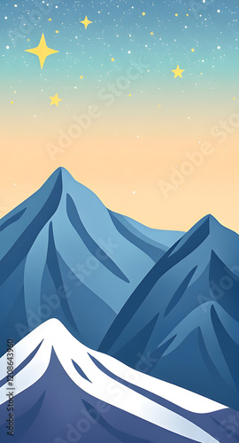 mountain landscape vector illustration mobile wallpaper theme