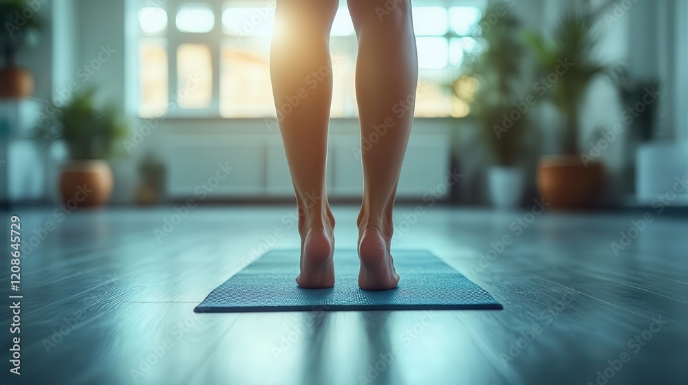 Pilates session, close-up of legs stretching, peaceful and bright studio setting Pilates session, close-up of legs stretching, peaceful and bright studio setting