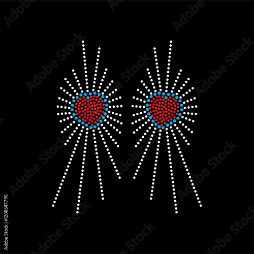 Rhinestone applique collar design for t-shirt or blouse hot-fix transfer. Abstract beautiful glitter applique rhinestone motif.	