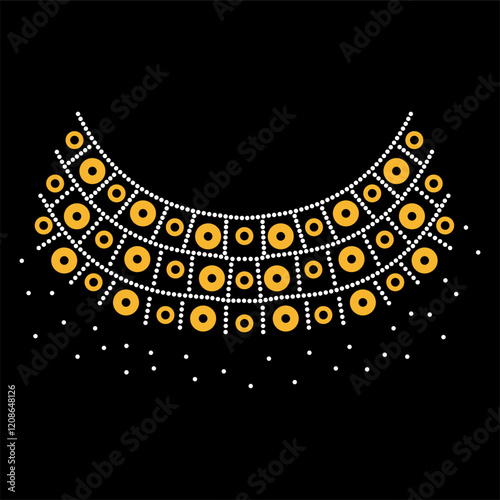 Rhinestone applique collar design for t-shirt or blouse hot-fix transfer. Abstract beautiful glitter applique rhinestone motif.	