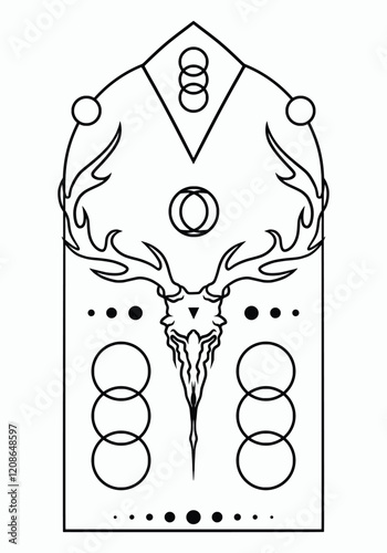 Geometric pattern for design element tattoo minimalist style