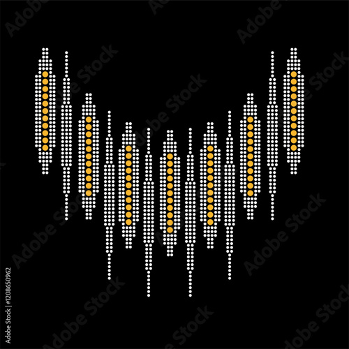 Rhinestone applique collar design for t-shirt or blouse hot-fix transfer. Abstract beautiful glitter applique rhinestone motif.	
