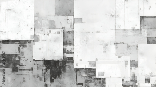 Abstract GreyScale Geometric Collage Artwork