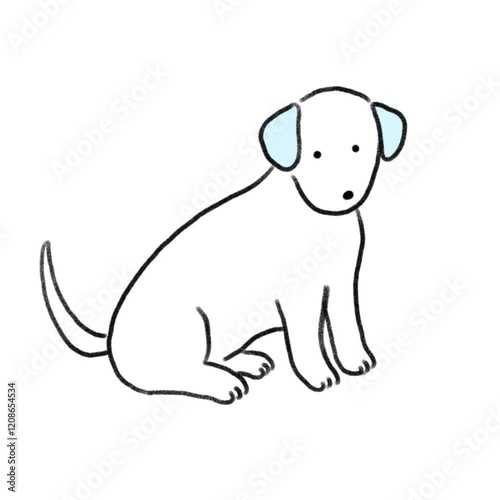 可愛いシンプルな線画の犬アニメーション