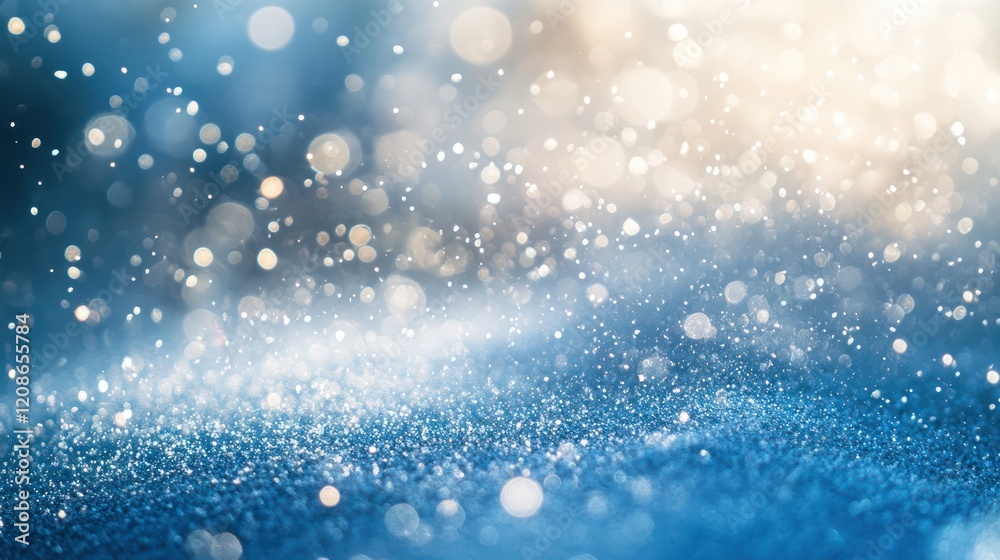 Obraz premium Sparkling blue winter bokeh background