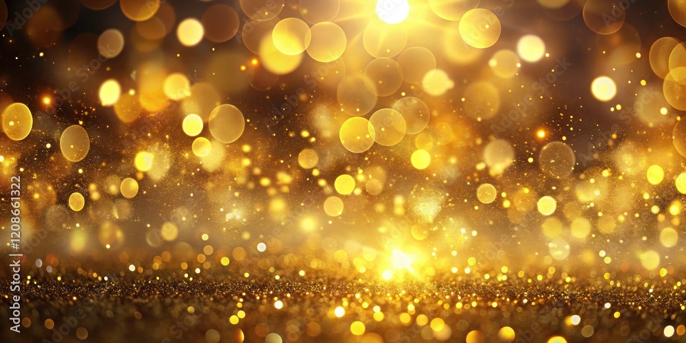 Festive background of golden bokeh lights, sparkling particles, and glowing dust, creating a bright shimmer. PNG image. Festive background of golden bokeh lights, sparkling particles, and glowing dust, creating a bright shimmer. PNG image.