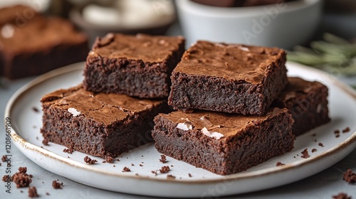 Wallpaper Mural Delicious chocolate brownies on plate. Food photography for recipe blogs Torontodigital.ca