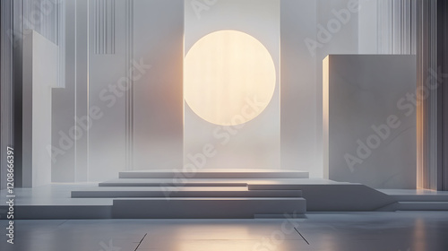 Modern Abstract Interior Design with Geometric Sunlight Expression