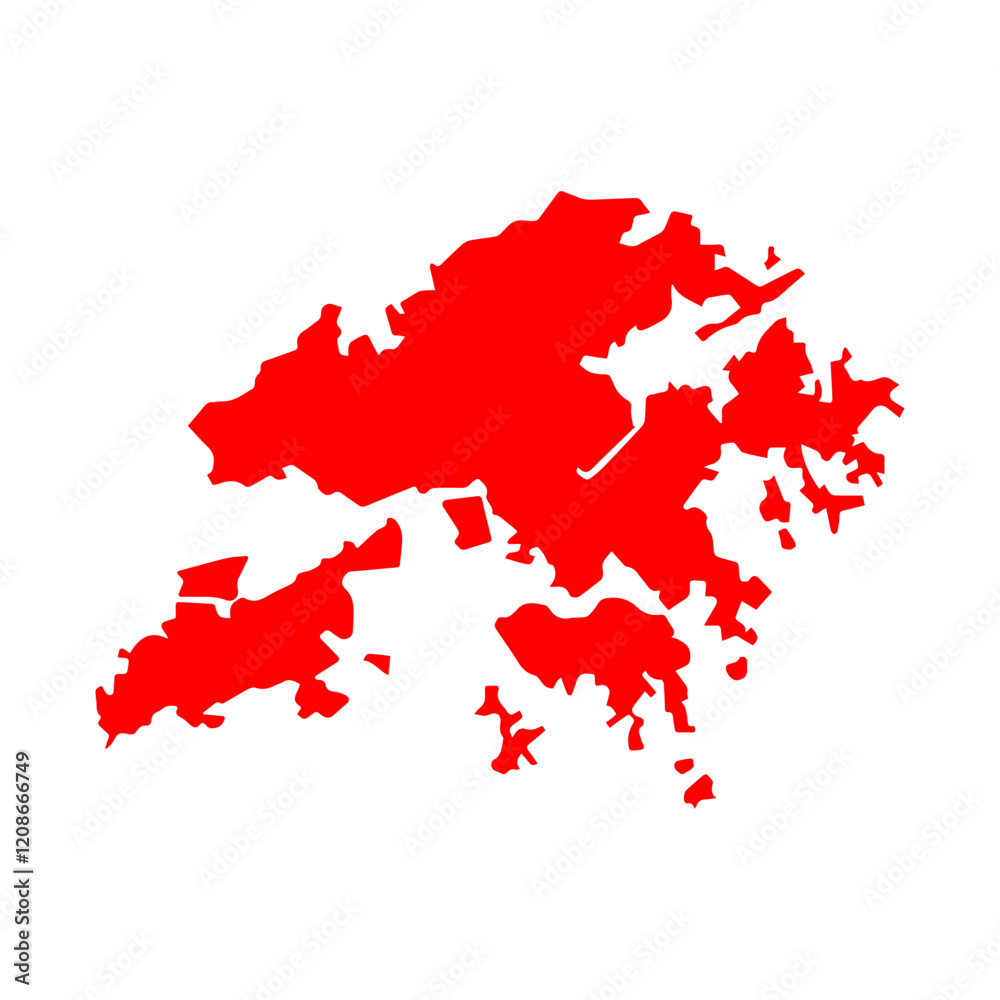Hong Kong map red icon Hong Kong map red icon