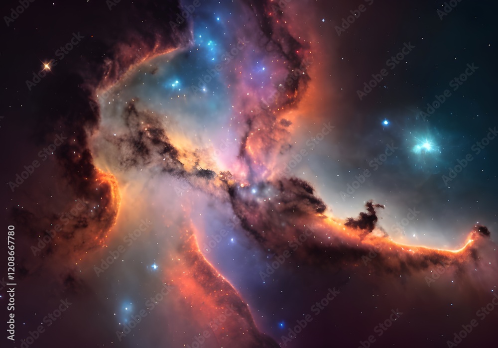 Obraz premium 空間, 星雲, 銀河, 星, 空, 天文学, 夜, ユニバース, コスモス, 光, ファンタジー, サイエンス, 超新星, 