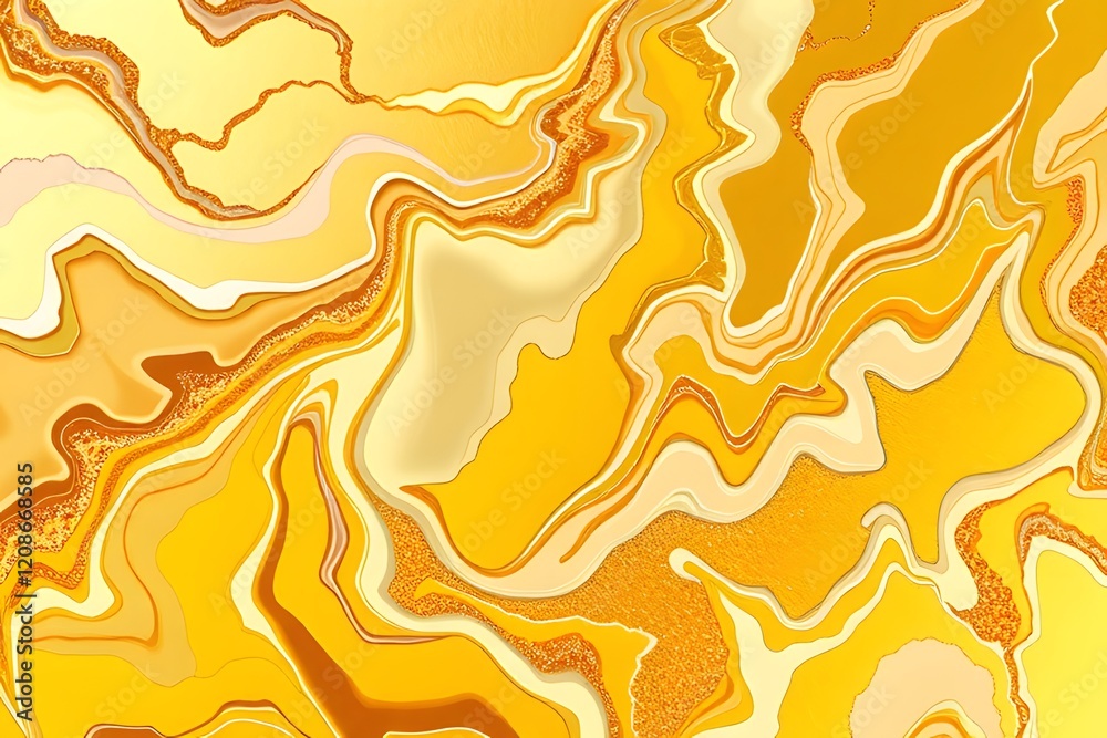 Golden Marble Texture Illustration: Abstract Swirls and Glitter Golden Marble Texture Illustration: Abstract Swirls and Glitter
