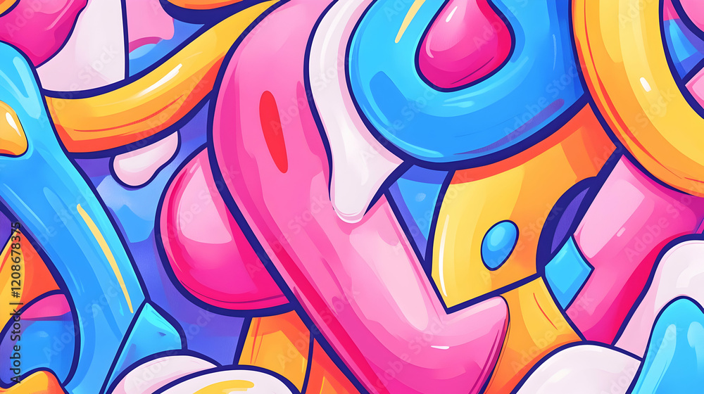 Obraz premium Abstract colorful shapes background design, perfect for vibrant website or app design