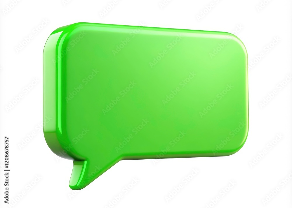 Macro green chat balloon, 3D volumetric PNG image. Isolated for seamless design integration. Macro green chat balloon, 3D volumetric PNG image. Isolated for seamless design integration.