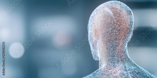 Digital Human Figure with Neural Network Effect photo