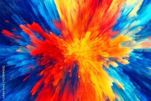 Wallpaper Mural A vibrant gradient background with festival fireworks colors.featuring bright reds, blues, and yellows.conveying excitement and celebration.ideal for event promotions and festive content Torontodigital.ca