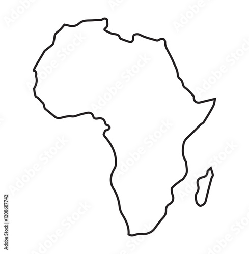 map of africa line icon