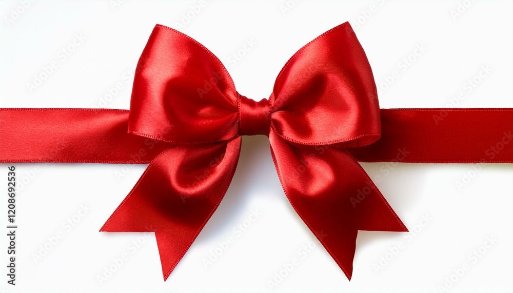 Fototapeta premium A classic red satin ribbon tied in a perfect bow.