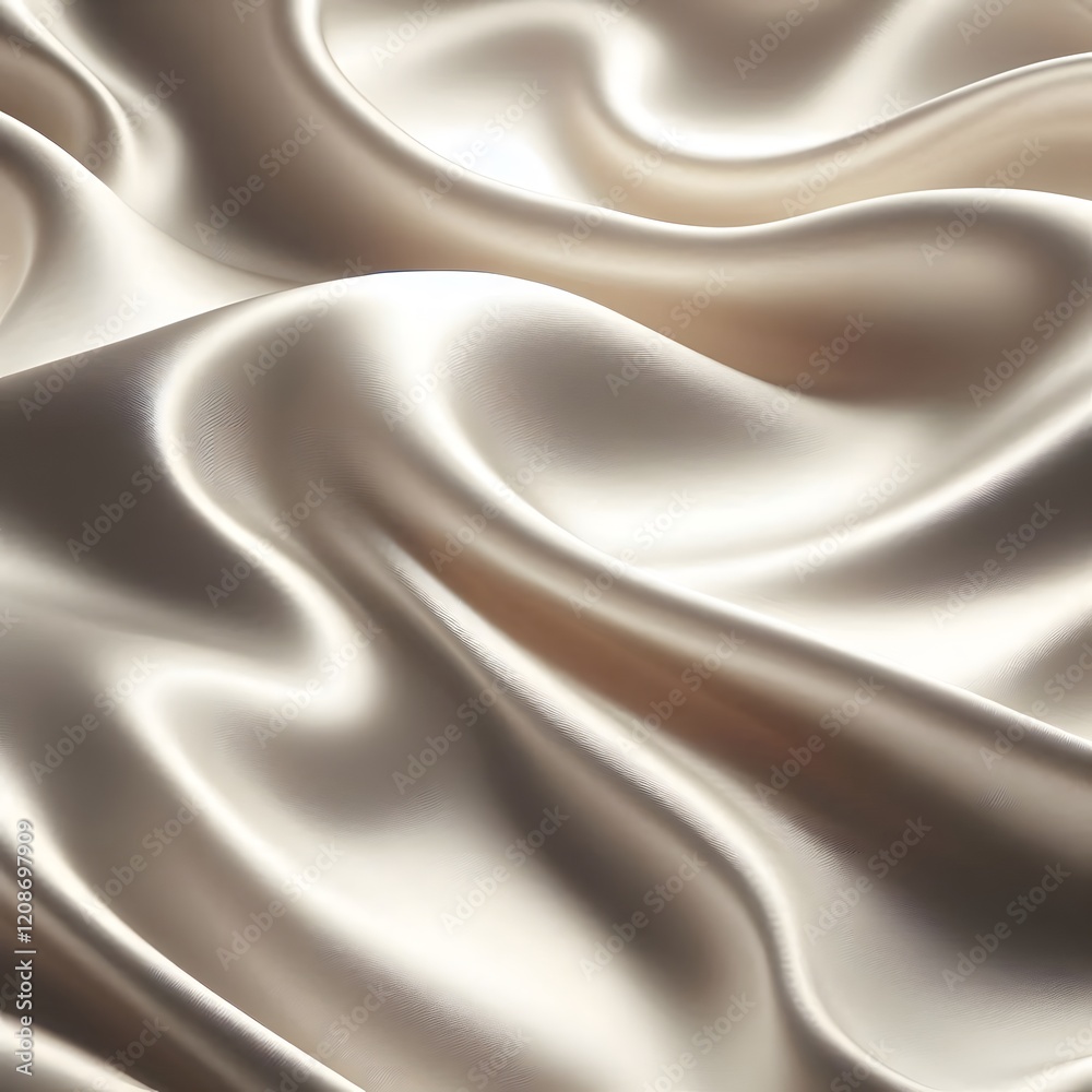 Obraz premium Pearl White Elegance: Minimalist Silk Study with Premium Light Effects and Sophisticated Pure Tones