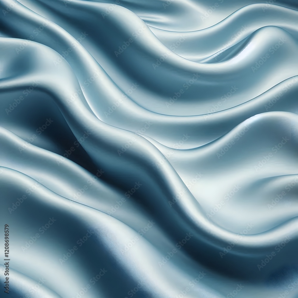 Obraz premium Aqua Silk Waves: Premium Material Flow with Ethereal Movement and Sophisticated Ocean Tones