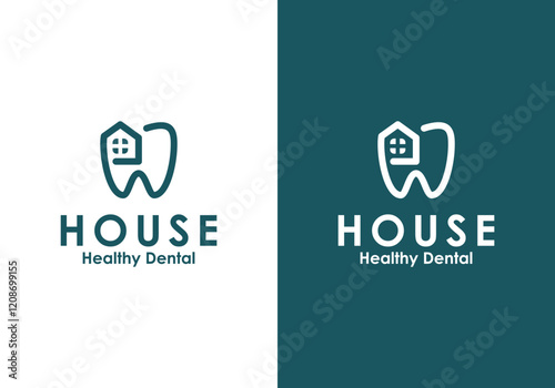 dental health care home logo vector. dental clinic or dental practice home logo