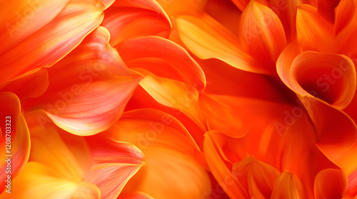 Vivid Orange Flower Petals Close Up