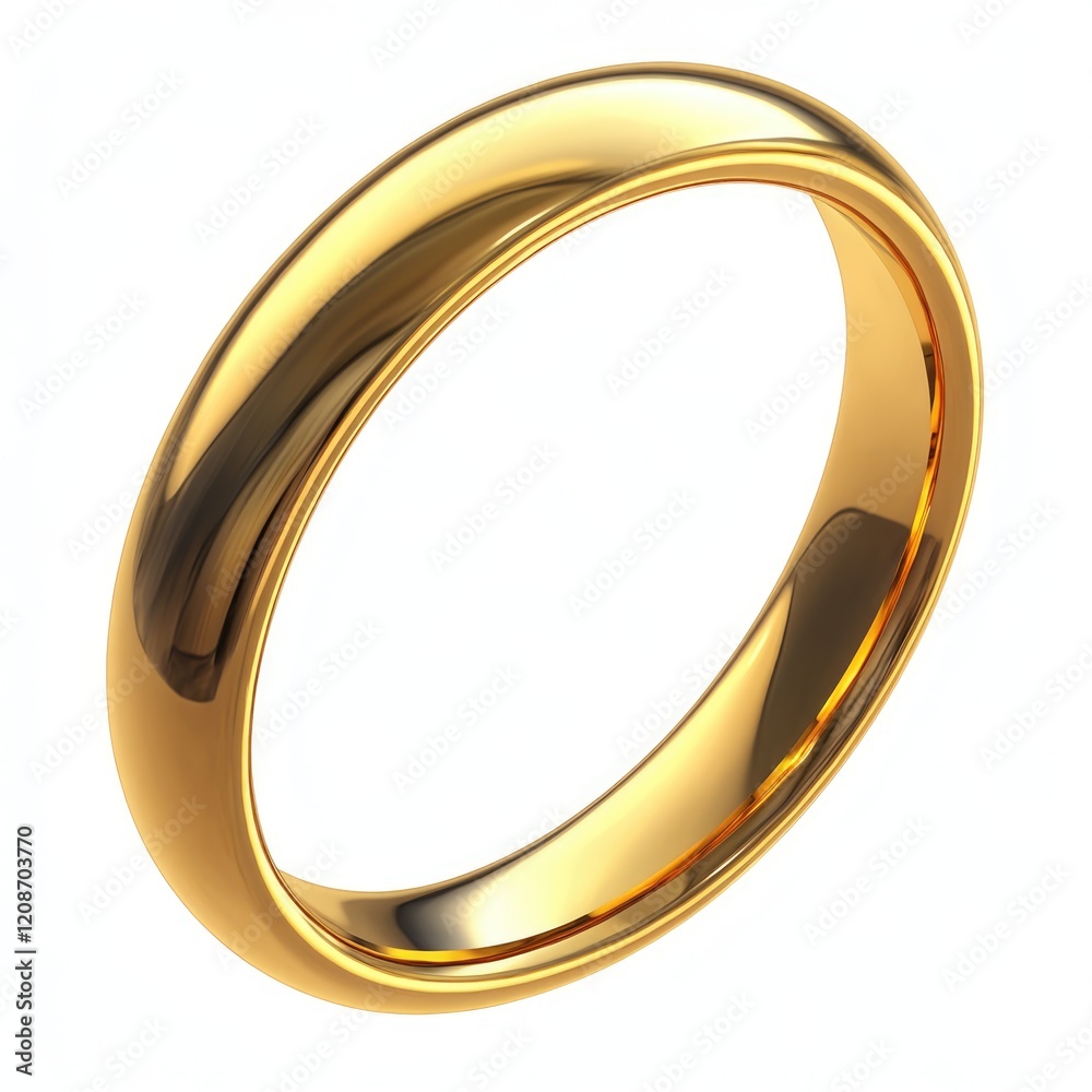 Golden Wedding Band on a White Background Golden Wedding Band on a White Background